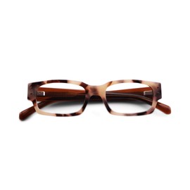 eyebobs - Peckerhead | Premium Reading Glasses for Men and Women | Rectangle Frame for Average Faces, Vanilla Tortoise/Brown Crystal Temples, 1.50