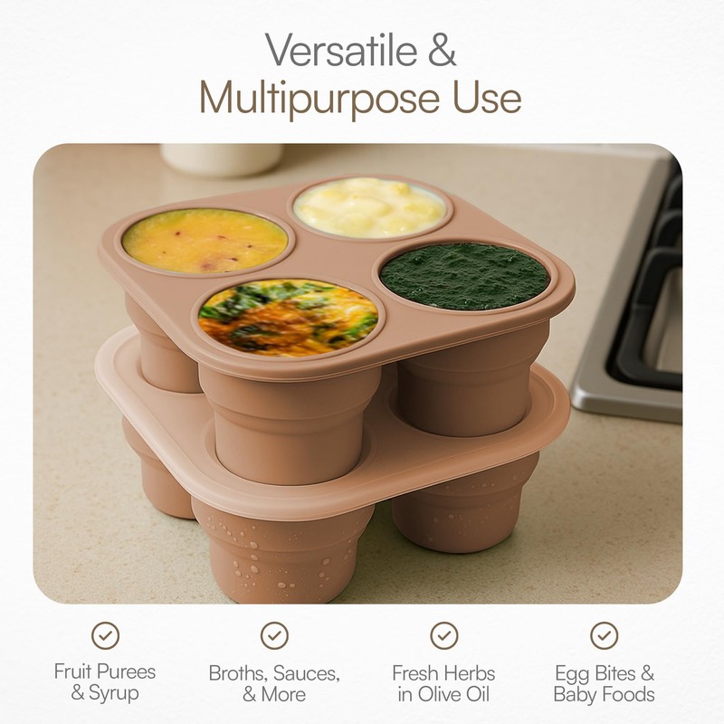 UR Happy Place Silicone Freezer Tray with Lid - Stackable
