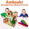 Amkoskr 8" Wooden Fan Handles 100 Pcs, Premium Craft Sticks