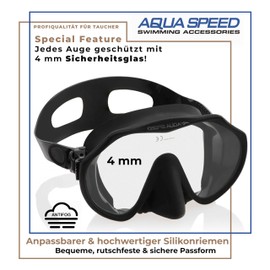 Aqua Speed Amati Diving Goggles | Snorkel Mask | Diving Mask with Anti-Fog | Snorkel Goggles with Panoramic Vision