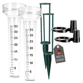 Lantelme 2-Piece Rain Gauge, Various Colours with holder or ground spike, transparent