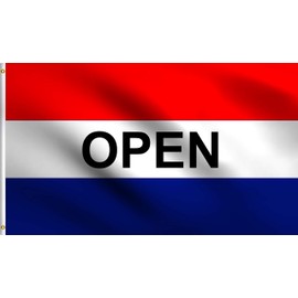 DMSE Open Advertising Store Message Commercial Business Flag 2X3 Ft Foot 100% Polyester 100D Flag UV Resistant (2' X 3' Ft Foot)