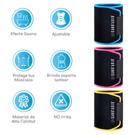 Canotagio Faja Deportiva de Sudoración para Abdomen y Cintura. Moldea la Cintura y Espalda. Faja de Neopreno Fitness para Tonificar, Sudar, Quemar Grasa y Bajar de Peso. Waist Sweat Band. (Rosa)