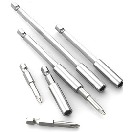 3-PC Quick Change Magnetic Bit Holder Set Extensions Socket Drill Bit Holder 1/4" Hex Shank Power Tools 2.4" & 4"&6 "