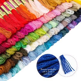 150 Skeins Embroidery Thread, elloLife Random Colors Cotton Embroidery Floss Friend Bracelets Making Kits with 12 Pieces Bobbins Organizer for Beginners Adults for Knitting Cross Stitch Project
