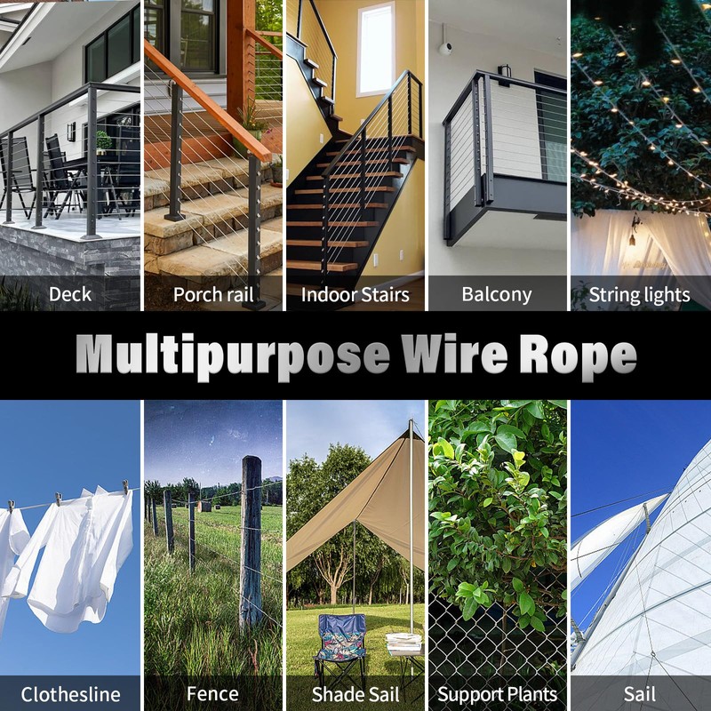 CELYND Stainless Steel Cable for Railing - 300FT 1/8" T316