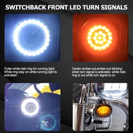 LIUJJYH 1157 Front Rear LED Turn Signal Lights, 2 Inch Bullet Brake Taillights Smoke Lens kit Compatible with 1986-2023 Harley Road King Touring Dyna Street Glide Softail Sportster