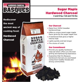 Basques Sugar Maple All Natural Hardwood Lump Charcoal 8.8 lb.