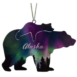 d'ears Alaska Fire and Ice Bear and Cub Ornament, 4 inches, Made in The USA