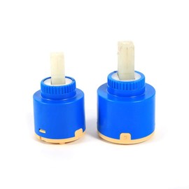 Ceramic Disc Cartridge,35/40mm Ceramic Cartridge Water Mixer Tap Inner Control Faucet Valve PP Plastic Blue Practical(40mm)