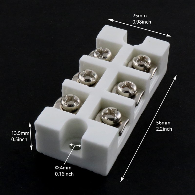 LUORNG 380V 30A 3-Way Electrical Equipment Connectors Ceramics Terminal Block