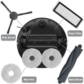 AiLomey Accessories for Dreame L20 Ultra, Replacement Parts for Dreame L20 Ultra Complete, 1 Main Brush, 4 Filters, 4 Wipes, 4 Side Brushes, 4 Dust Bags