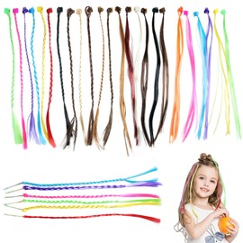 36 Pack Colored Hair Extensions for Girls, Colorful Hair Accessories, Clip in Rainbow Hairs Extensions, Hairs Extension for Girls Ponytails Accessories