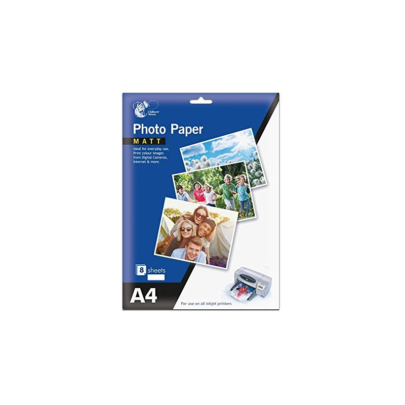 A4 8 Sheets 235gsm Photo Paper MATT by Chiltern Wove