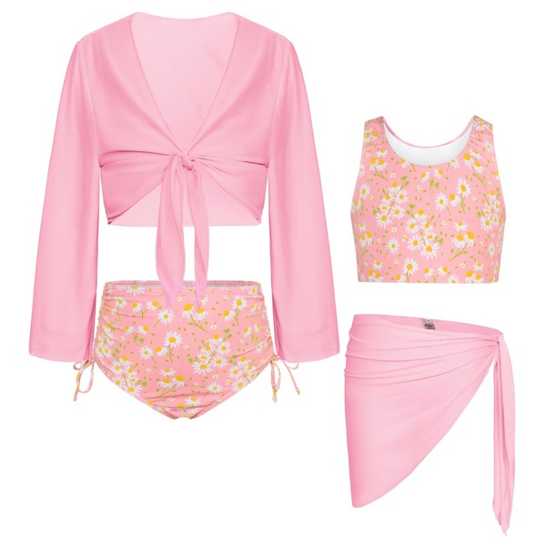 Tween Taniki Swimsuits for Girls 12-14 Cute Daisy Swimwear with