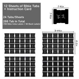 Starboling Bible Tabs,Black Reposition Laminated Bible Tabs,Bible tabs for Men,Remove & Replace Bible Index Tabs,Easy to Read and Apply Bible Tabs for Women and Man（3Sets）
