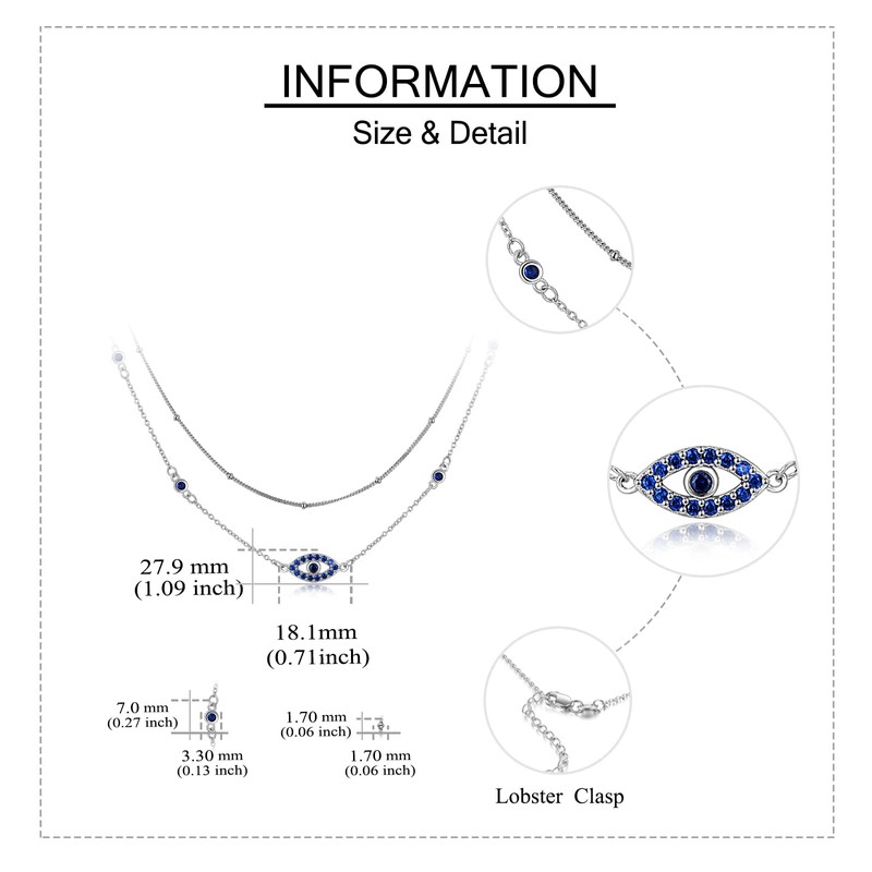 HUKKUN Horse/Cross/Tree of Life/Dragonfly/Heart/Strawberry/Daisy Double Chain Layering Multi-Row Chain Women's