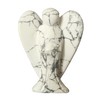 Manekieko Natural White Howlite Turquoise Healing Crystal Prayer Guardian Angel