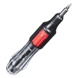 Sanwa Direct 800-TK042 Screwdriver Set, 11-in-1 Rotating Bit Replacement, Built-in Bit, Ratchet Function Included