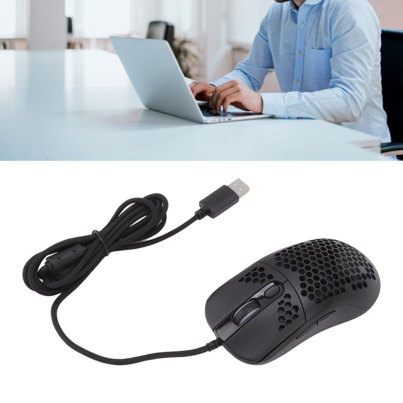 RGB Mouse Cellular Hollow Design Lightweight Wired Backlight 12000DPI 6