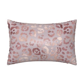 1 Pack Satin Pillowcase for Hair and Skin Abstract Rose Gold Leopard Imitation Silk Pillowcase with Hidden Zipper Soft Breathable Smooth Cooling Pillow Cover Queen Size for Bedroom Sofa 20”x30”