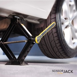 Amvia Scissor Jack for Car - 1.5 Ton (3,300 Lbs) | Car Jack Kit - Tire Jack