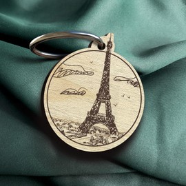 Eifelturm Schlüsselanhänger handgemacht aus Holz, Glücksbringer, Paris, Parisurlaub, Geschenk für Frankreich Fans, Frankreichurlaub, Paris Souvenir