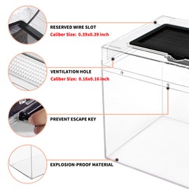 Mini Reptile Terrarium Set,12" x 7"x 6" Low Reptile Tank with Full View Visually Appealing，for Insect，Fish，Tarantula，Hermit Crab，Jumping Spider，Iguana，Tortoise，Leopard Gecko，Frog，Bearded Dragon
