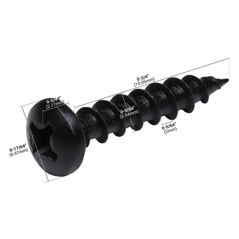 100 Pack Rok Hardware #6 x 3/4" Coarse Deep Thread