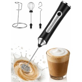 ZYPB Rechargeable Milk Frother, High-Speed Handheld Coffee Frother with Detachable Whisk, Barista-Style Electric Foam Maker for Hot & Cold Lattes, Matcha Mixer & Kitchen Stirrer, Matte Black