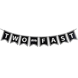 Two Fast Banner, Two Fast Birthday Decor, Two Fast Flag Banner, Race Car 2nd Birthday Decorations, Second Birthday Party Supply, 2 Year Old Racing Theme Photo Prop