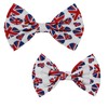 dod.i_boutique New Dogs Bow Tie Bowtie Footbal Flag England Jubilee Union Jack King Coronation Cotton Elastic Band attach/slide on COLLAR ACCESSORY Handmade UK (Small)