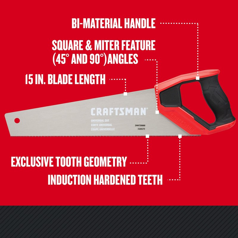 CRAFTSMAN Hand Saw, 15-Inch (CMHT20880)
