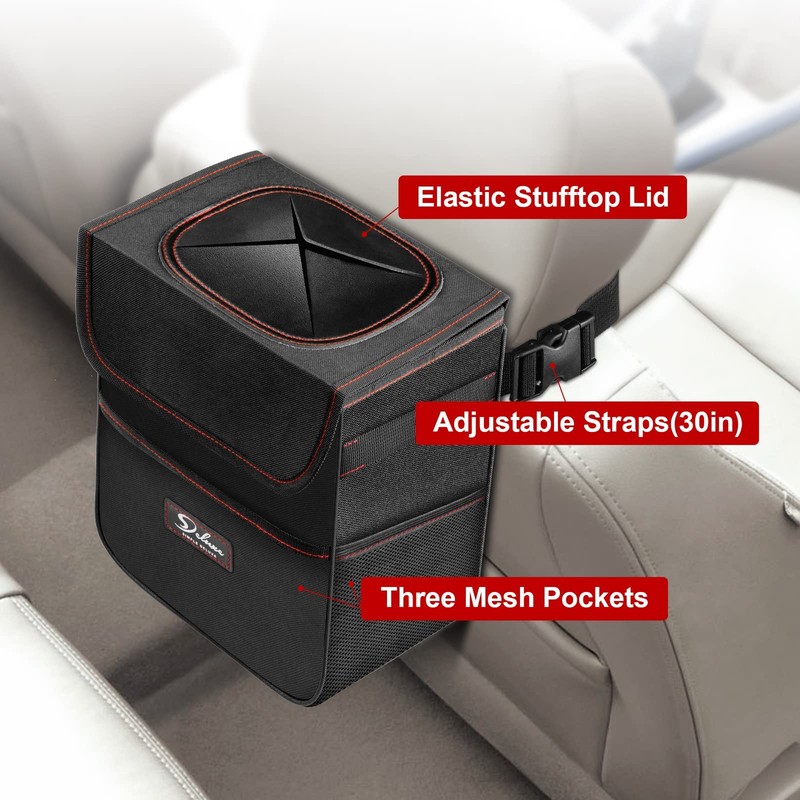 Simple Deluxe 2 Pack Car Trash Can with Lid, Leak-Proof