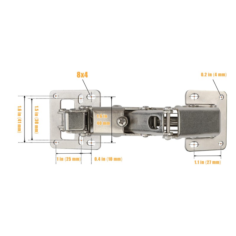 Cabinet Hinges, Pack of 2, 175 Degree Hinges for Cabinet