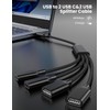 USB Splitter Cable 1 in 4 Out, 2 USB A