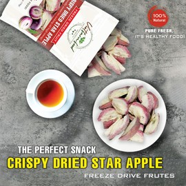 CRISPY DRIED STAR APPLE 2.47 oz (70g) VIETFARMFOOD: Freeze-dried, no sugar added, naturally sweet. Nutritious, pure, and crunchy. Great for snacking, toppings, desserts or healthy gifting