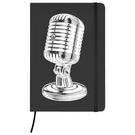 Azeeda A5 'Microphone' Black Hardcover Ruled Notebook (NB00061815)