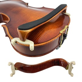 ModouString Viola shoulder rest 16 inch with Adjustable Height,Foam Pad Flame Maple Wood Viola Chin Rest Easy to use