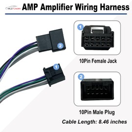 Car Stereo AMP Amplifier Subwoofer Speaker Wiring compatible with Toyota 2018-2022(Non-JBL) Radio Stereo T-Harness Subwoofer Amplifier Install Cable Adapter Camry RAV4 Tacoma Corolla Improve Car Sound