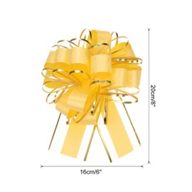 sourcing map 20pcs 6 Inch Large Pull Bow Gift Wrapping Bows Ribbon Organza Yellow for Wedding Baskets Presents Christmas Valentine's Day Party
