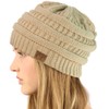 CC Classic Winter Fall Trendy Chunky Stretchy Cable Knit Beanie