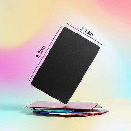 Thick Multi-Colors Aluminum Metal Business Cards Anodized aluminum 86 X 54 X 0.8 mm 15 pcs Include Protector Sleeves(Frosted)