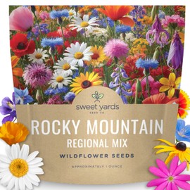 Rocky Mountain Regional Mix - Large 1 Ounce Packet - 25,000 Flower Seeds for Planting - Wildflower Mix