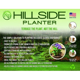 Hillside Planter-Set of (3) D.I.Y Erosion Control Soil Slope-Stabilization Runoff Conserves Water ECO 1-5 Gallon
