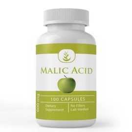 Malic Acid (100 Capsules) Alpha Hydroxy Acid, Always Pure, Lab Verified
