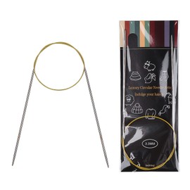 Aeelike 3mm Circular Knitting Needles 60cm, Metal Circular Needles for Knitting, Circular Cable Knitting Needles for Magic Loop, Fixed Circular Knitting Needle for Hats, Socks, Round Needle US 2.5