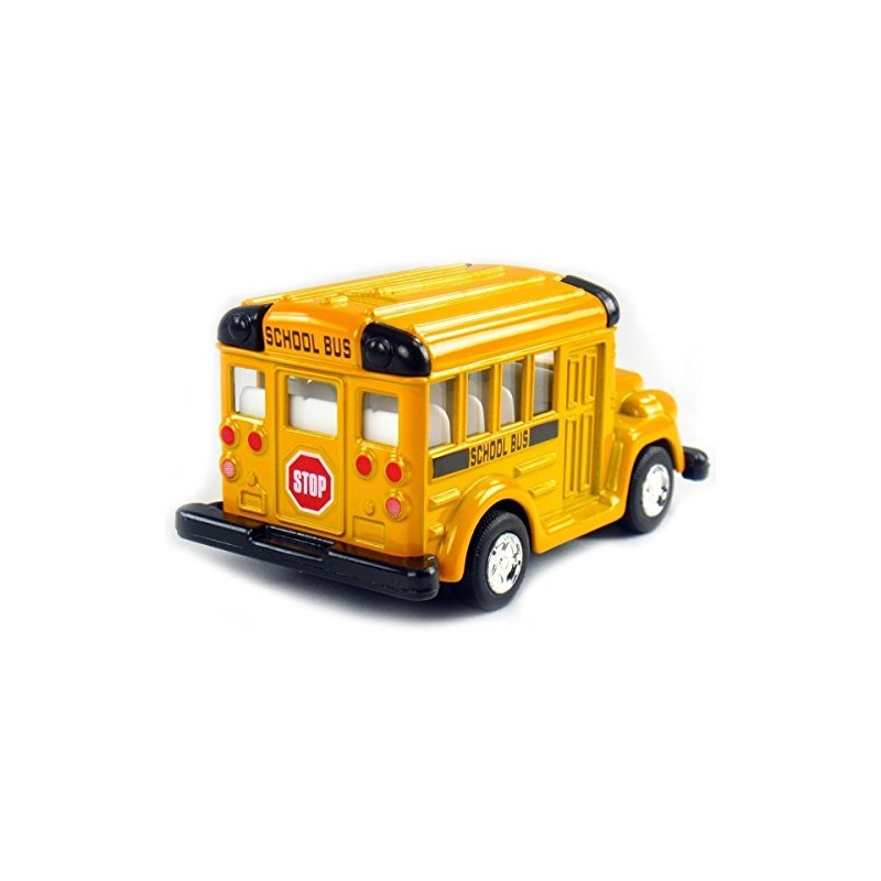 KiNSMART 4" Die Cast Metal Short School Bus with Pullback