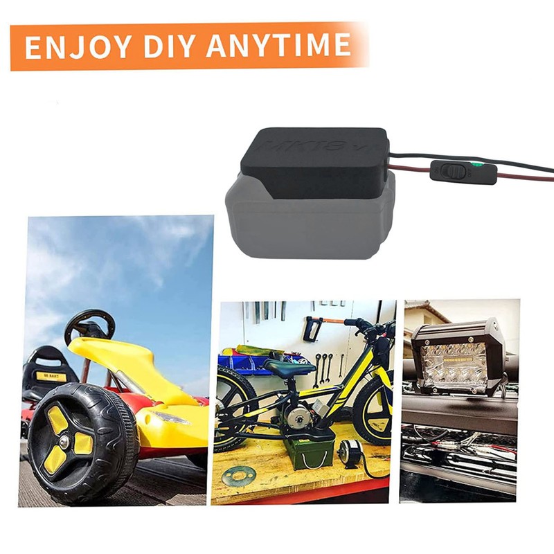 18V Battery Adapter Good Fit Lithium Battery Converter with Fuse