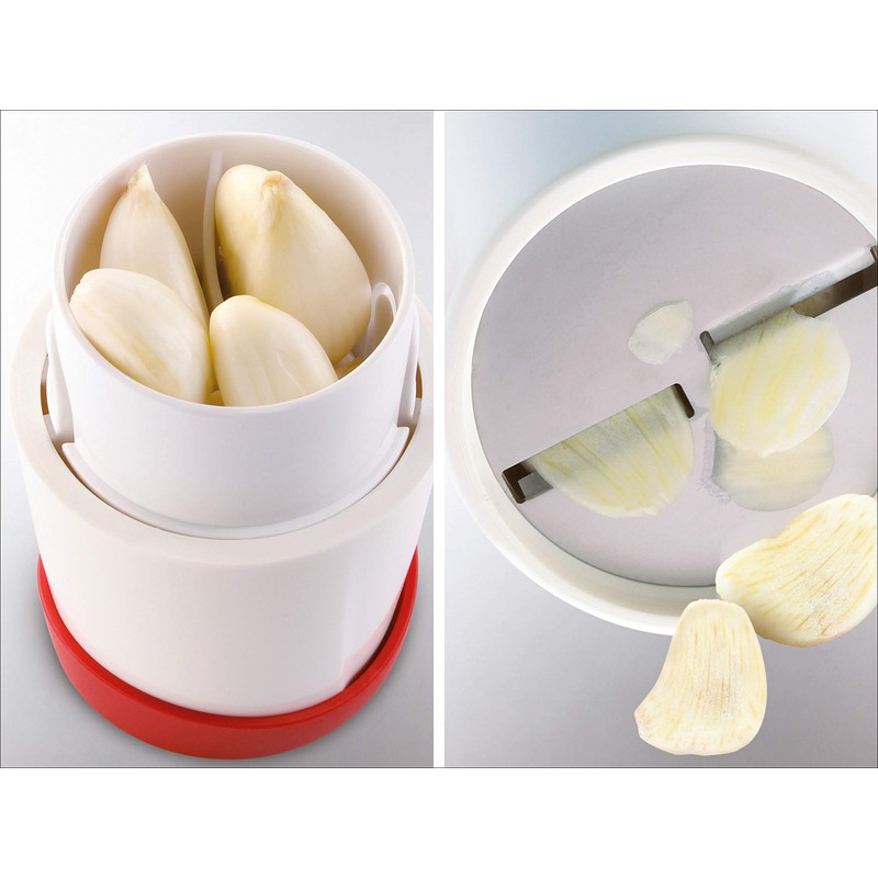 Leifheit Gourmet Garlic Slicer, Stainless Steel Blades, ABS Plastic Body,